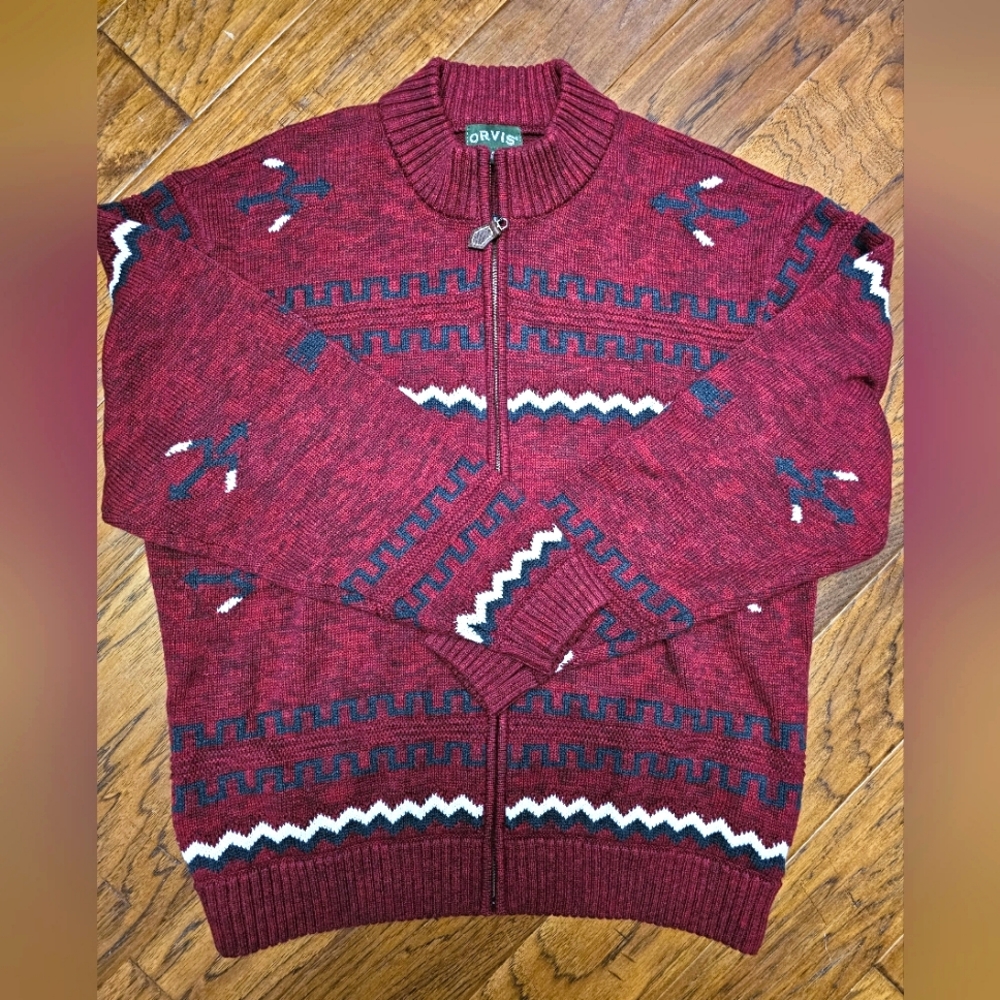 Orvis Full Zip Men's Sweater sz XL